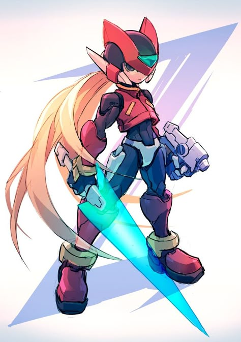 Megaman Zero, Megaman Series, Go Busters, Mega Man Art, Inuyasha Fan Art, Megaman X, Retro Gaming Art, Man Art, Happy Tree Friends