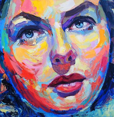 Original Art Oil Painting, measuring: 50W x 50H x 5D cm, by: Andrea Ortuno (Italy). Styles: Portraiture, Pop Art, Expressionism. Subject: Portrait. Keywords: Violet, Face, Value, Portrait, Intense, Red, Rose. This Oil Painting is one of a kind and once sold will no longer be available to purchase. Buy art at Saatchi Art.#portraitart #painting #blackandwhite #portraiture #artisticportraits Acrylic Self Portrait Painting, Portrait Art Colorful, Primary Color Portraits, Colorful Portraits Paintings, Abstract Color Portrait, Colourful Face Painting, Colourful Portraits Painting, Color Portrait Painting, Oil Pastel Face