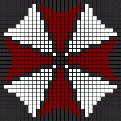 Fnaf Cross Stitch Patterns, Jigsaw Pixel Art, Nerdy Alpha Pattern, Video Game Alpha Pattern, Resident Evil Cross Stitch, Resident Evil Crochet, Nerdy Pixel Art, Cool Pixel Art Grid, Resident Evil Pixel Art