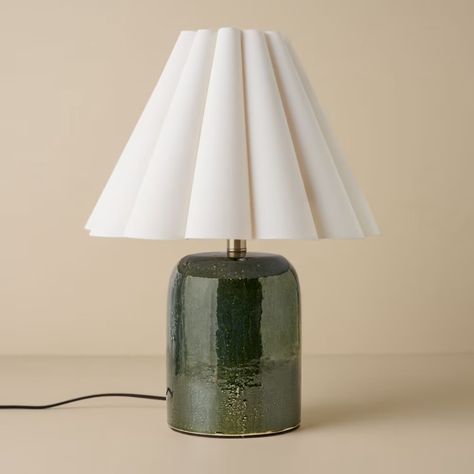 Farrah Table Lamp - Textured Green - Magnolia Scalloped Lamp, School Apartment, Blue Gin, Magnolia Homes Paint, Dresser Lamps, Green Lamp, Cordless Table Lamps, Blue Block, Green Decor