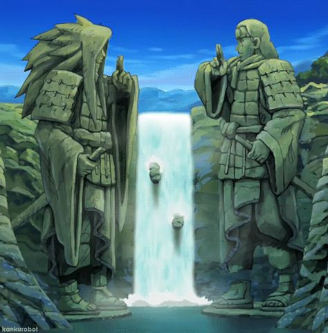 The Valley of the End Naruto Leaf Village, Madara And Hashirama, Naruto Madara, Photo Naruto, Statue Tattoo, Naruto Tattoo, Itachi Uchiha Art, Naruto Gif, Naruto Pictures