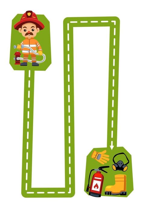 Cartoon Firefighter, Trace The Lines, Cartoon Doctor, Pencil Skills, Concentration Games, Rescue Equipment, Rescue Tools, Tracing Sheets, Preschool Activities Toddler