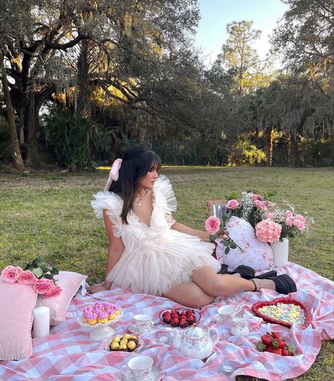 Picnic Birthday Shoot, Picnic Birthday Photoshoot, Birthday Picnic Photoshoot, Birthday Inspo Pics Picnic, Floral Picnic Photoshoot, Picnic Debut Photoshoot, Fairy Picnic Photoshoot, Sweet 16 Party Planning, Picnic Photo Shoot