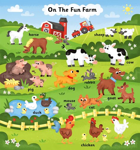 Picture Story For Kids, Farm Animals Preschool, Farm Animals Activities, Farm Animal Crafts, Busy Activities, Picture Prompts, Art Worksheets, Alphabet Activities Preschool, Book Illustration Art