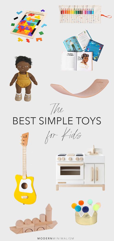 Minimalist Toy Collection, Minimalist Toy List, Farm Playroom, 2022 Toys, Minimalist Toys, Playroom Toys, Modern Kids Toys, Toy Guide, Baby Playroom