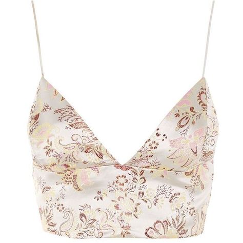 Asian Nights Satin Bralet Crop Top by Wyldr (46 CAD) ❤ liked on Polyvore featuring tops, crop top, pink, white floral top, white bralette top, white bralet top, satin crop tops and pink top White Bralette Top, White Satin Top, Bandana Cap, Cropped White Shirt, Crop Top Pink, Flower Print Shirt, Flower Print Top, Bralet Tops, Pink Floral Top