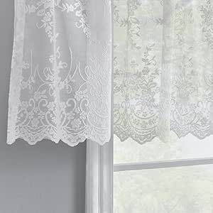 Curtain For Kitchen, White Valance, Sheer Valances, Window Brands, Lace Valances, Cafe Dining, Kitchen Window Curtains, Kitchen Valances, Kitchen Cafe