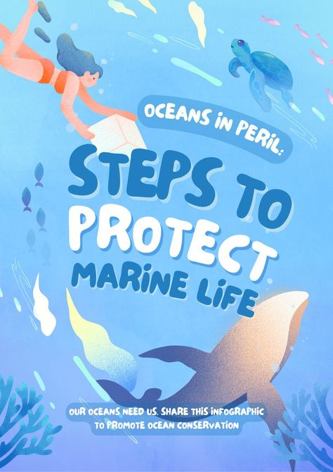 Campaign Posters, Ocean Conservation, Poster Templates, Digital Graphics, Poster Template, Marine Life, Graphic Design, Canvas, Blue