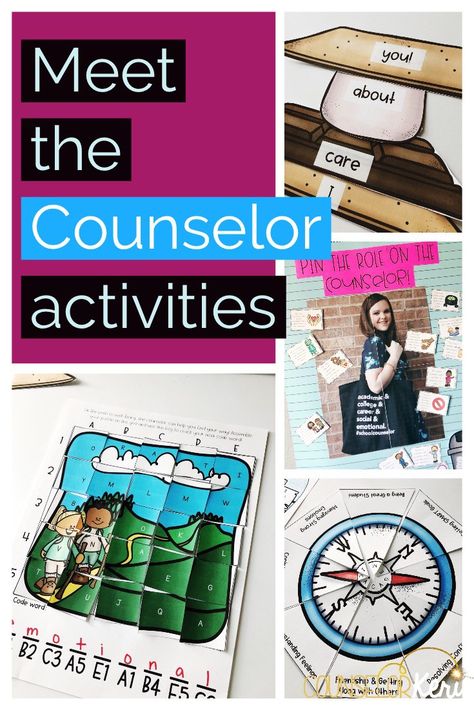 Looking for fun activities to introduce your role as the school counselor to your students? These 5 fun meet the counselor activities will get your students engaged and moving while dispelling some myths about the counselor's role! Intro To School Counselor Lesson, School Counselor Newsletter, School Counselor Activities, Meet The Counselor, Counselor Activities, Counseling Classroom, School Counselor Lessons, Counselor Keri, Sel Activities