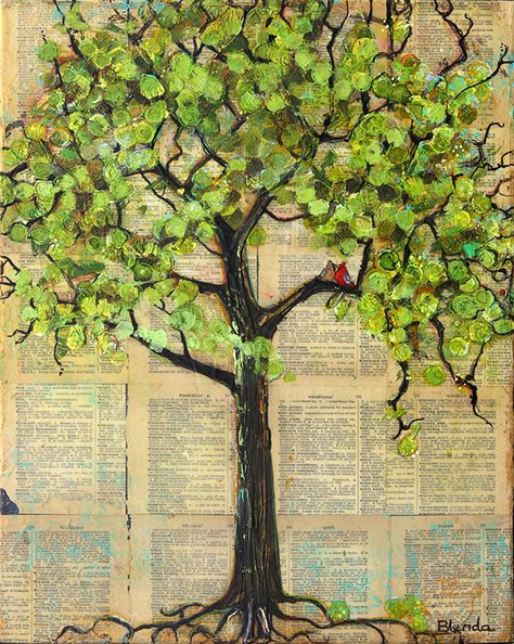 Image of Original Painting Mixed Media Art Cardinal Love Birds Cardinal Tree, Mixed Media Art Projects, New Illustration, Art Coasters, Painting Mixed Media, Creative Lifestyle, Collage Design, Mixed Media Artwork, Mix Media