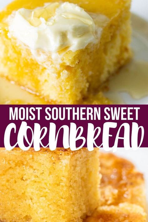 Southern Sweet Cornbread, Cornbread Southern, Cornbread Cake, Cornbread Recipe Sweet, Moist Cornbread, Nachos Recipe Easy, Southern Cornbread, Sweet Cornbread, Cornbread Recipe