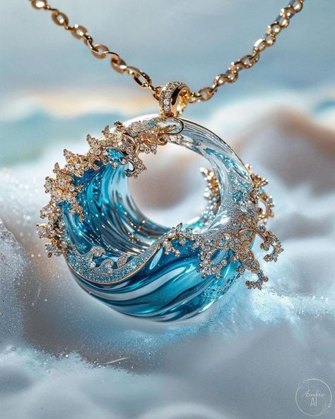 Fantasy Jewelry Magic, Blue Crystal Necklace, Pretty Jewelry Necklaces, Magical Jewelry, My Imagination, Jewelry Accessories Ideas, Jewelry Lookbook, Fancy Jewelry, Fantasy Jewelry