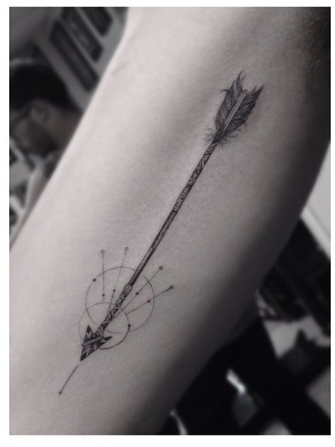 Dr Woo Tattoo, Geometric Arrow Tattoo, Heaven Tattoos, Dr Woo, Sacred Geometry Tattoo, Arrow Tattoo, Arrow Tattoos, White Tattoo, Nature Tattoos