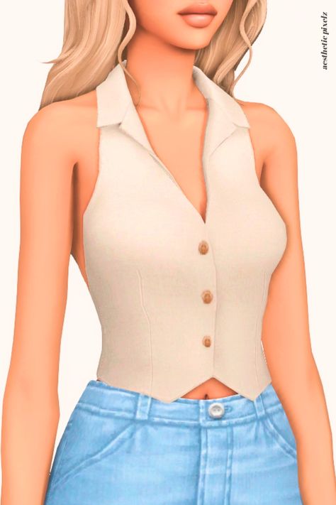 aesthetic pixelz : ✧.*aesthetic basics: crop top edition Sims 4 Cc White Crop Top, Sims 4 Cc Basic Top, Sims 4 White Shirt, Sims 4 Tops Cc Female, Sims 4 Crop Top, Cc Top, Cc Hair, Modern Tops, Formal Tops