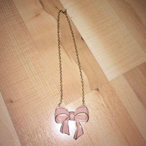 Jewelry | Pink Bow Necklace | Poshmark Pink Bow Necklace, Penguin Necklace, Stella And Dot Necklace, Magnetic Necklace, Bow Bracelet, Snap Bracelets, Elephant Necklace, Ribbon Necklace, Bow Necklace