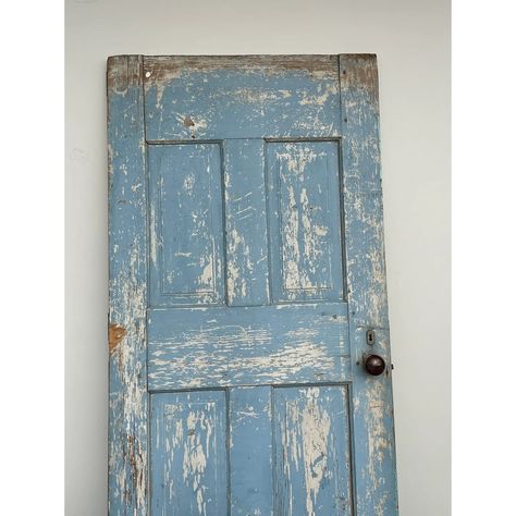 Vintage French Country Blue Door ~ Interior Rustic Distressed Farmhouse Door | Chairish Blue Door Interior, Paint Doors Interior, Distressed Doors, French Country Blue, Diy Computer Desk, Blue Front Door, Farmhouse Door, Farmhouse Doors, Gorgeous Doors