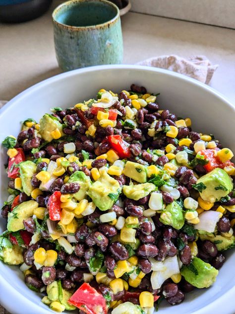 ABC Salad is a delicious medley of corn, black beans, and avocado that meld to make this fresh-tasting salad. Abc Salad, Avocado Bean Salad, Black Bean Salad With Corn, Bean Salad With Corn, Corn Black Bean, Salad With Corn, Black Bean Salad Recipe, Black Bean And Corn, Bean Salad Recipe