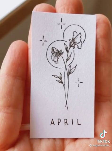 April Birth Month Tattoo, Bug Sketches, Sweet Pea Tattoo, White Ink Tattoos, Floral Thigh Tattoos, Autumn Tattoo, Tattoos Simple, Taurus Tattoos, Cute Tats