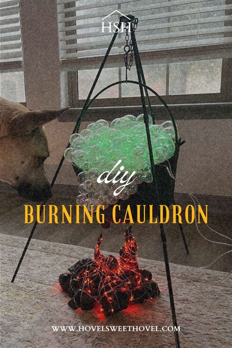 diy halloween, diy halloween decor, diy halloween prop, diy halloween burning coals, diy halloween witches brew Burning Skull, Witches Cauldron, Corner Decor, Halloween Yard Decorations, Create Diy, Halloween Table, Diy Halloween, Around The Corner, Halloween Diy