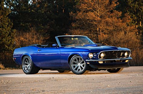 1969 Ford Mustang Convertible Pro Touring 1969 Mustang Convertible, 1969 Mustang, Pro Touring Cars, 1969 Ford Mustang, Vintage Mustang, 1965 Ford Mustang, Santorini Blue, Ford Mustang Convertible, Ford Mustang Fastback