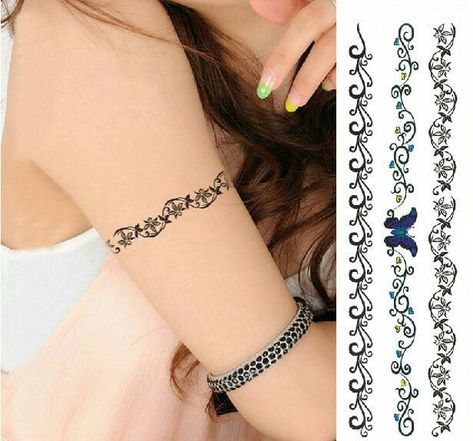 Tattoos Pulseras, Rose Rib Tattoos, Mom Daughter Tattoos, Ankle Bracelet Tattoo, Band Tattoos, Bracelet Tattoo, Cool Wrist Tattoos, Tattoo Temporary, Armband Tattoo Design