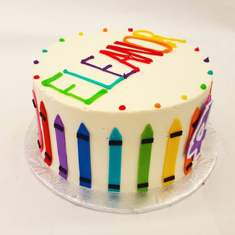 A crayon cake. Perfect for a budding artist! Crayons Cake Birthday, Crayon Cake Ideas, Crayola Birthday Party Cake, Crayon Cake Birthday, Crayon Birthday Cake, Crayola Cake, Crayon Birthday Party, Crayon Cake, Abc Birthday Parties