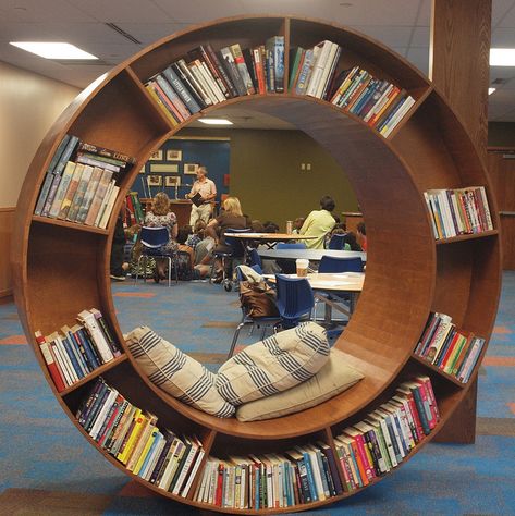 Middle school morning meeting on the first day of the new school year, as seen through the porthole. via Flickr. Beautiful Home Library, Home Library Design Ideas, School Library Design, Creative Bookshelves, Library Room, Kids Library, Library Furniture, Home Library Design, Casa Vintage