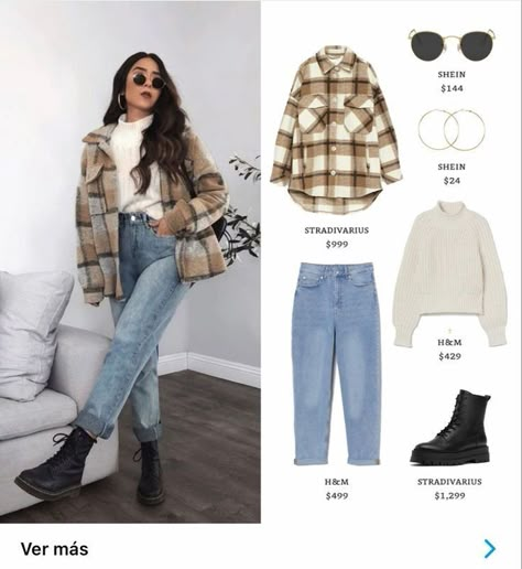 Neutral Flannel Outfits, Flannel Outfits 2023, Santiago Chile Street Style, Stylish Outfits Casual, Classic Style Outfits, Casual College Outfits, Smart Dressing, Stylish Winter Outfits, Winter Fashion Outfits Casual