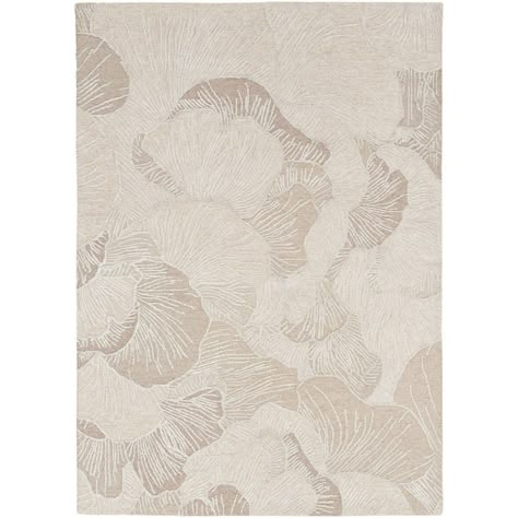 Refresh your space with the charming style of this taupe grey floral rug from the Avra Collection. The oversized botanical pattern is tufted with a textured cut-and-loop pile that adds a subtle sense of depth, making it a beautiful complement for your living room or bedroom décor. Handmade of wool, this contemporary rug is available in a variety of sizes, from 5 x 8 rugs for bedrooms and small spaces to large 8 x 10 rugs for dining and living spaces. Rugs For Bedrooms, Carpet Design Pattern, Botanical Living Room, Japanese Rug, Dining Rug, Textured Carpet, Modern Botanical, Taupe Grey, Area Rug Collections