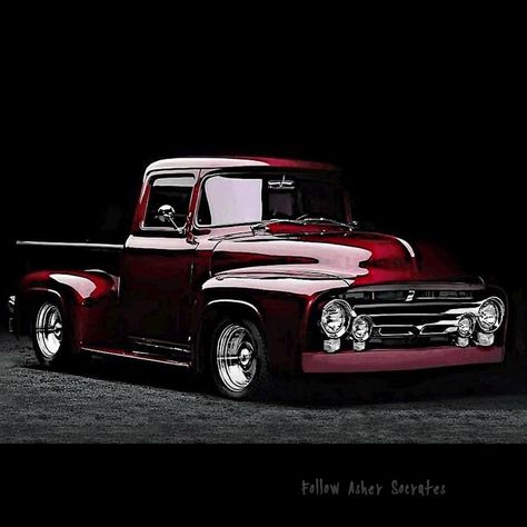 Black Cherry🍒 #ford #pickup #classictruck #hotrods #cherry #bobber #instagood #photooftheday #weekendvibes #ashersocrates #lifestyleblogger… Xb Falcon, Black Cherry Paint, Modified Trucks, 1956 Ford Truck, Trucks Chevy, Custom Pickup Trucks, Pick Up Truck, Old Ford Trucks, Classic Ford Trucks