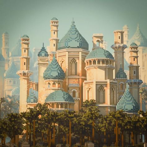 Persian Castle, Minecraft Desert House, Minecraft Palace, Minecraft Castle Designs, Minecraft Kingdom, Missing Something, Minecraft Castle, Minecraft Medieval, Cute Minecraft Houses