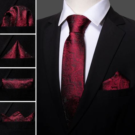 Red Necktie Black Suit White Shirt Red Tie, Black Suit With Red Tie, Black Red Suit, Black Suit Red Tie, Black Suit White Shirt, Suit With Red Tie, Red Suits, Wedding Husband, Black And Red Suit