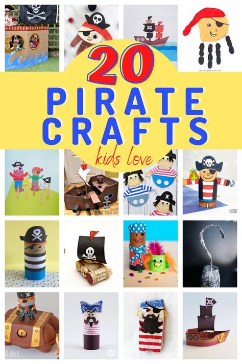 20 Awesome pirate crafts for kids for you to choose from. Pirate Crafts For Kids, Pirate Crafts Preschool, Pirate Activities Preschool, Preschool Summer Camp, Summer School Activities, Family Blessings, Pirate Activities, Pirate Crafts, Mermaid Crafts