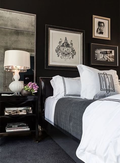 Black And White Bedroom, Black White Bedrooms, Black Bedroom Design, White Bedroom Decor, Decor Ikea, Bedroom Decor Cozy, Black Bedroom, Design Apartment, Bedroom Black