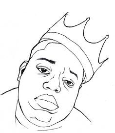 Biggie Smalls Drawing, Biggie Smalls Art, Small Easy Drawings, Nike Drawing, Book Doodles, 2pac Shakur, Tupac Art, Punch Embroidery, Rapper Art