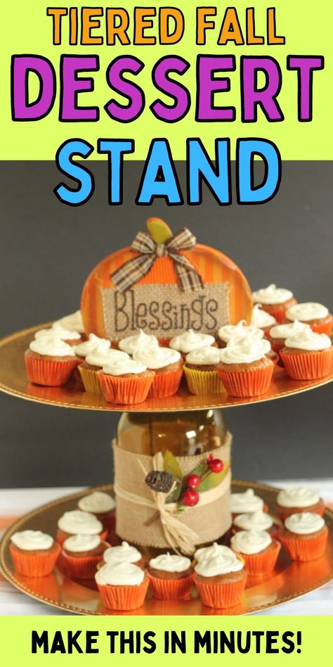 Dessert Stand Diy, Diy Dessert Stand, Diy Dessert, Simple Dessert, Diy Desserts, Bride Shower, Dessert Stand, Fall Dessert, Craft Tutorial