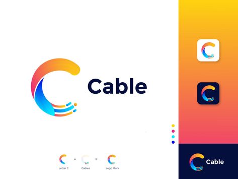 Modern C Letter | Cable - Logo Design. by Graphics Pouch Cable Logo, Electrician Logo, C Letter, Directory Design, Minimalist Drawing, Letter Logo Design, Design Jobs, Logo Mark, Job Opening