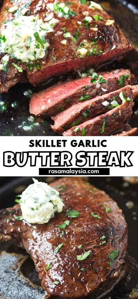 Cast Iron Skillet Recipes Dinner, Easy Garlic Butter, Steak At Home, Ways To Cook Steak, Steak Night, Diner Ideas, Steak Bites Recipe, Special Meals, Beef Steak Recipes