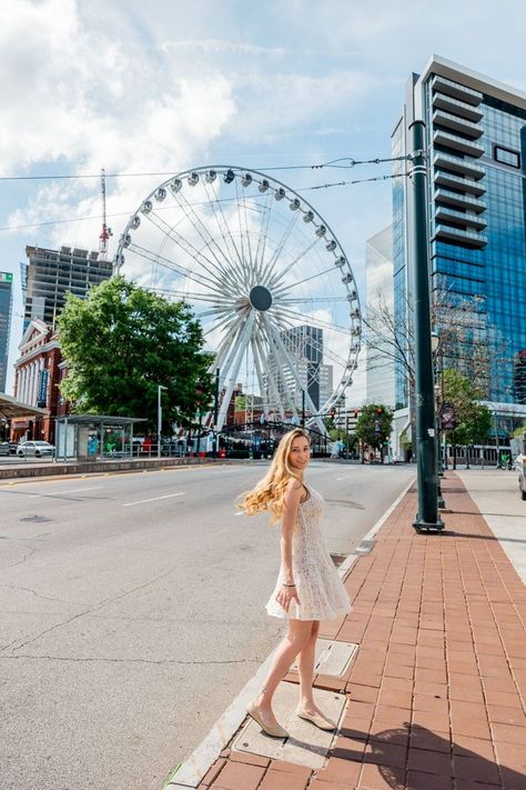 Atlanta Vacation Outfit, Atlanta Picture Ideas, Outfits For Atlanta Georgia, Downtown Atlanta Photoshoot, Atlanta Georgia Aesthetic Outfits, Atlanta Georgia Aesthetic, Atlanta Outfits, Atlanta Aesthetic, Atlanta Itinerary