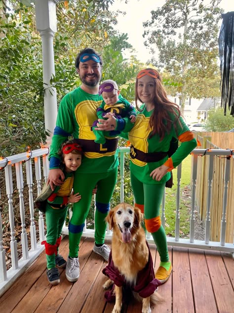 Teenage Mutant Turtles Costume, Ninja Turtles Family Halloween Costumes, Diy Tmnt Costume Family, Family Teenage Mutant Ninja Turtles Costumes, Avengers Costumes Family, Family Tmnt Halloween Costumes, Ninja Turtle Halloween Costume Family, Tmnt Costumes Family, Ninja Turtle Family Halloween Costumes