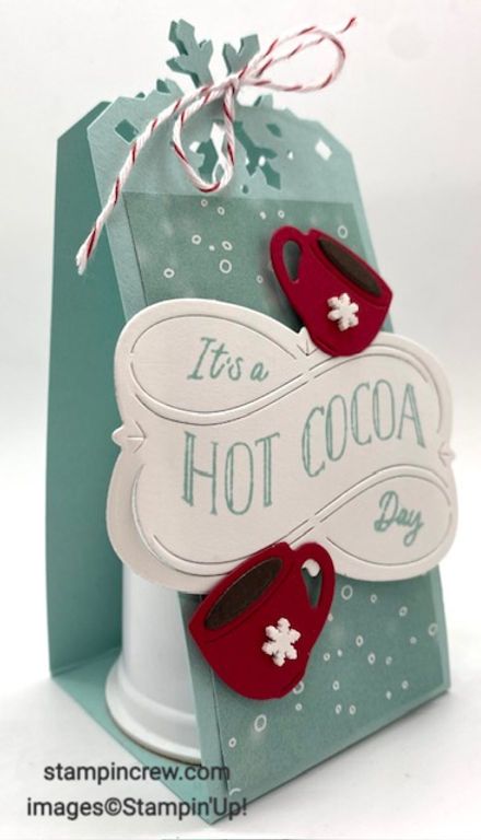 Hot Cocoa Treat Holder with Peaceful Season Hot Chocolate Card, Table Favours, Treat Packaging, Christmas Treats Holders, Hot Cocoa Gift, Christmas Craft Show, Hot Chocolate Gift, Chocolate Card, Coworker Gifts