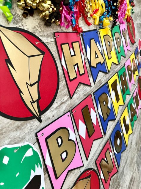 Complete your power rangers theme birthday with this colorful banner!! Email beautifulchaosbanners@yahoo.com for customer order inquiries. Power Rangers Backdrop, Power Rangers Theme, Colorful Banner, Beautiful Chaos, Theme Birthday, Birthday Banner, Power Rangers, Bunting, Banners