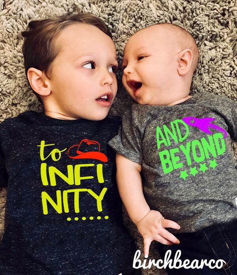 To Infinity And Beyond Shirt, Funny Sibling Shirts, Disney Countdown, Mom T Shirts, Twin First Birthday, Aunt T Shirts, 50th Clothing, Big Brother Shirt, Silhouette Diy