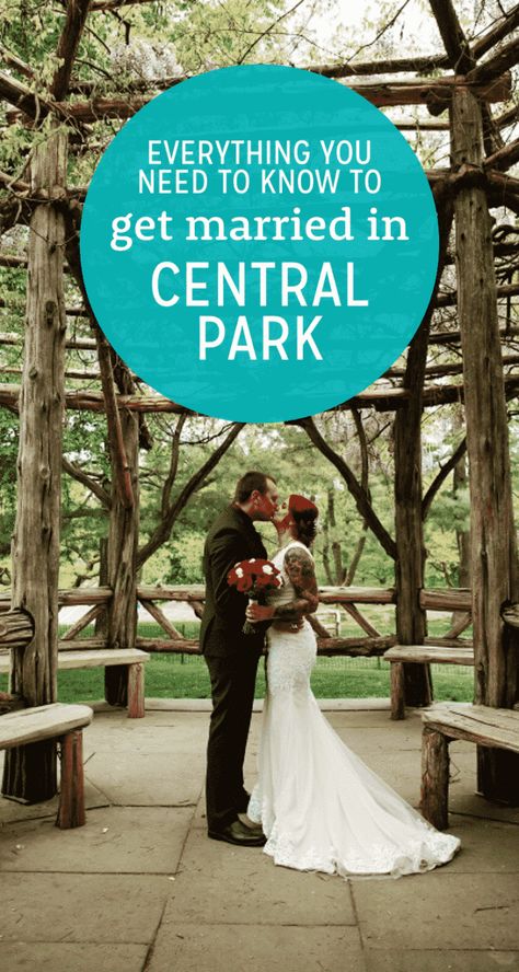 Get Married in Central Park: NYC Weddings on a Budget Central Park Wedding Ceremony, Central Park Elopement, Cental Park, Central Park Fall, Weddings On A Budget, Park Wedding Ceremony, Central Park Wedding, Bride And Groom Kissing, New York Flower