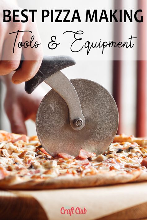 7 Best Pizza-Making Tools, Accessories And Equipment For 2020 - DIY Craft Club #pizza #pizzamaking #pizzahack #dinner #food #tools #kitchentools Thick Crust Pizza, Italian Cookbook, Best Cookware, Pizza Wheel, Pizza Making, Artisan Pizza, Dutch Ovens, Making Homemade Pizza, Wood Fired Pizza Oven