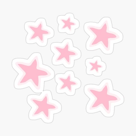 Pink Star Sticker, Pink Digital Stickers, Cute Images For Stickers, Pink Elements, Pink Stickers Printable, Anime Eye Makeup, Green Sticker, Iphone Case Stickers, Doll Diy Crafts