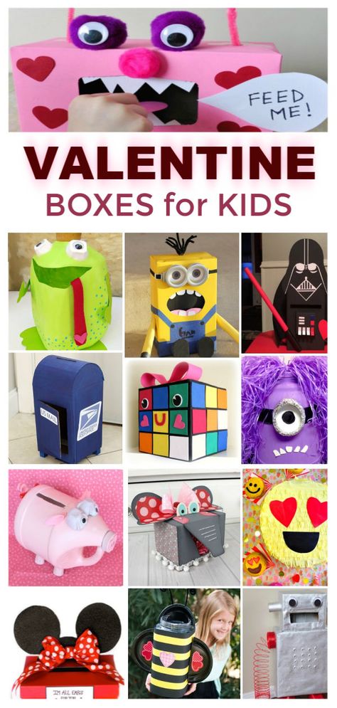 Valentine Boxes For Kids, Star Wars Valentines Box, Valentines Day Box Ideas, Unique Valentine Box Ideas, Homemade Valentine Boxes, Box Ideas For Kids, Valentine Box Ideas, Valentines Day Box, Girls Valentines Boxes