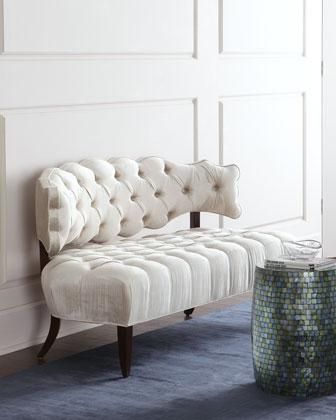 Haute House Pantages White Settee White Settee, Primitive Dining Rooms, Upholstered Banquette, Haute House, Designer Chairs, Living Vintage, Modern Office Chair, Fancy Houses, Alder Wood