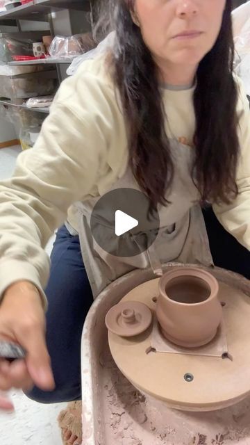 Kinsy Rosati on Instagram: "Part 2: Honey Pot

Leaving the jar on the bat, flip the lid and trim it so it fits snugly on the jar.
Then you can wire off the jar and trim the bottom of the jar.

Carve a hole for the honey stir stick and you have yourself a honey pot 🍯 (or lidded jar😊)

*the end completed lidded jar is not the same one I trimmed in the video. 

#liddedjar 
#honeypot 
#ceramicdesign 
#potteryvideo 
#potterythrowing 
#potterygram 
#handmadejars 
#handmadegifts 
#handmadeisbetter 
#giftsideas 
#holidayseason 
#holidays 
#krpottery 
#8" Pottery Honey Pot, Pottery Videos, Stir Sticks, Thrown Pottery, Honey Pot, Ceramic Design, Jar Lids, The End, Bat