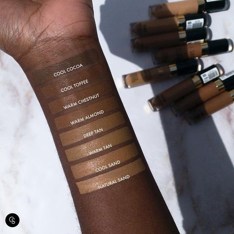 Cocoa Swatches on Instagram: “#CocoaSwatches of the #milanicosmetics Conceal + Perfect concealer! So far I’ve been getting pretty decent coverage and a pretty finish 🙌🏿…” Milani Concealer, Concealer Swatches, Perfect Concealer, Milani Conceal And Perfect, Foundation Swatches, Milani Cosmetics, Makeup Swatches, Fashion Makeup, Concealer